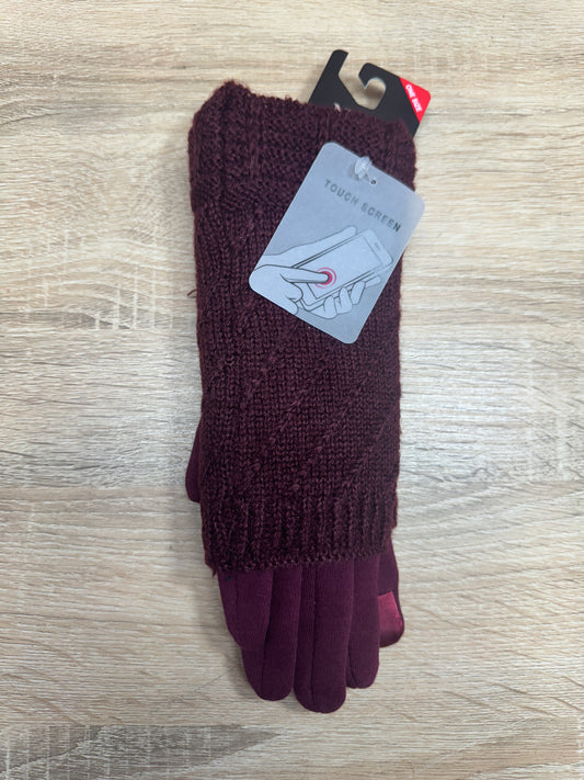 Woman's Winter Gloves - Red Knit (One Size)