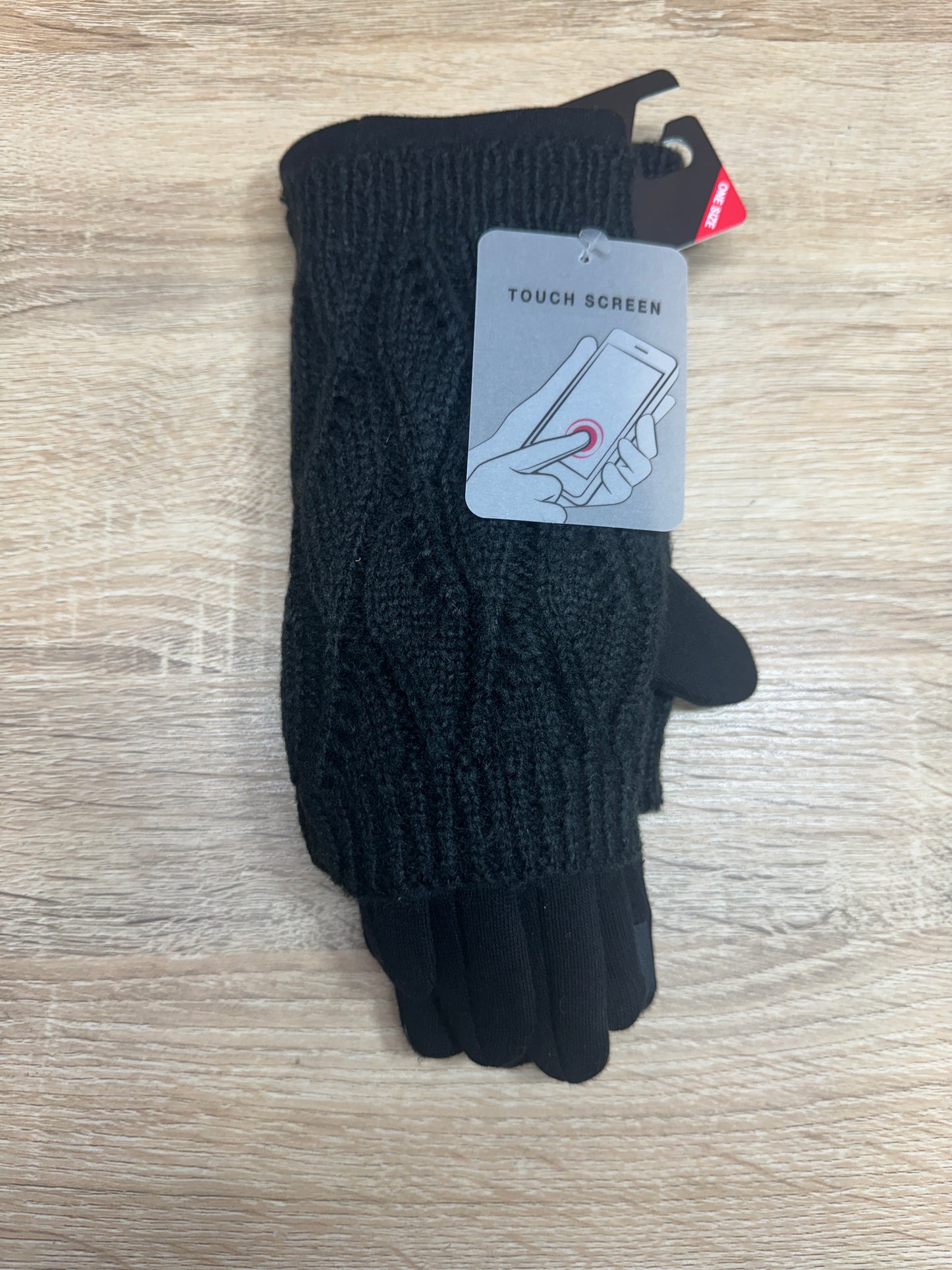 Woman's Winter Gloves - Black Knit (One Size)