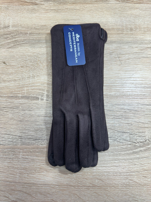 Solid Suede Feel Glove - Brown