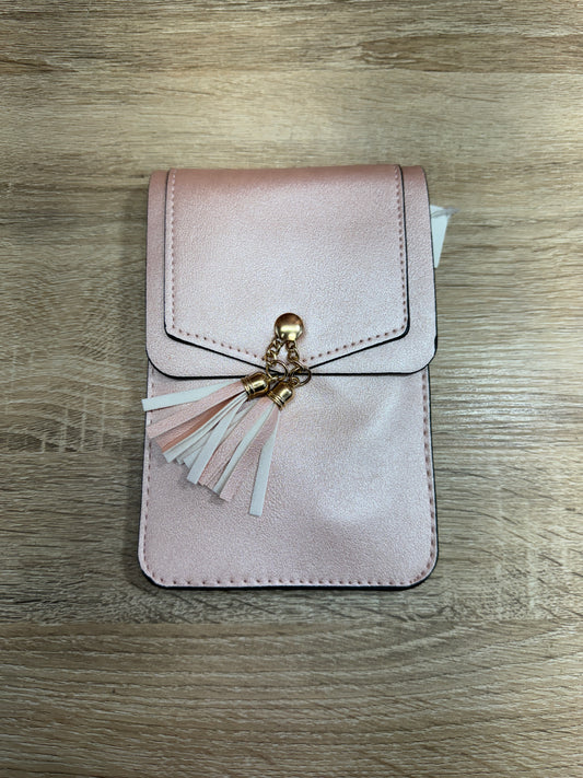 Crossbody Cell Phone Bag - Metallic Pink