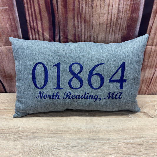 Zip Code Pillow - 01864 (Navy Denim)