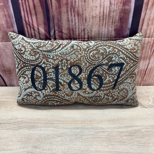 Zip Code Pillow - 01867 (Paisley Pattern)