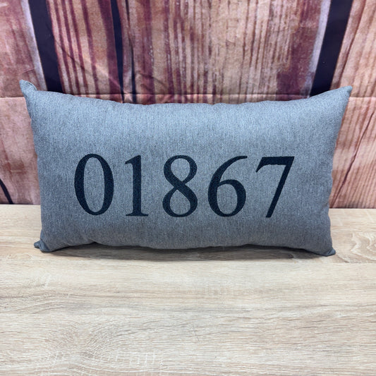 Zip Code Pillow - 01867 (Grey)