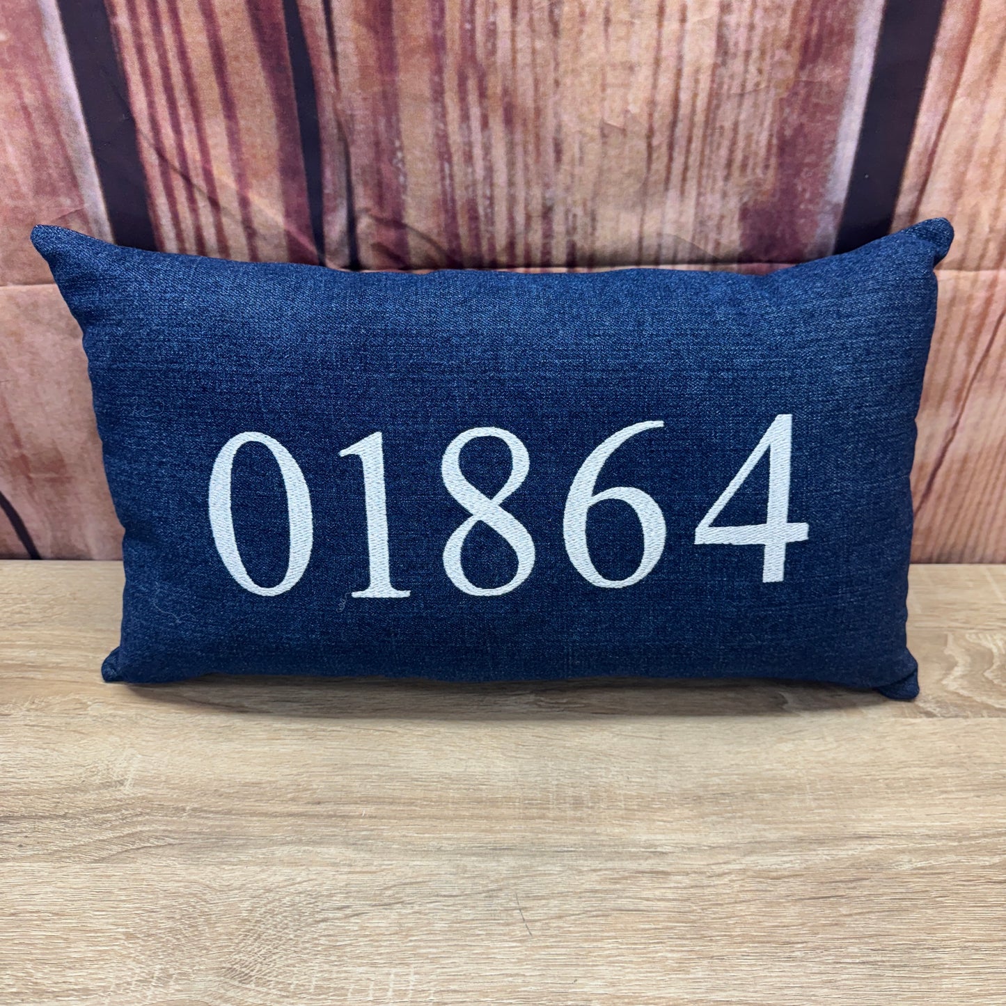 Zip Code Pillow - 01864 (Denim Blue)