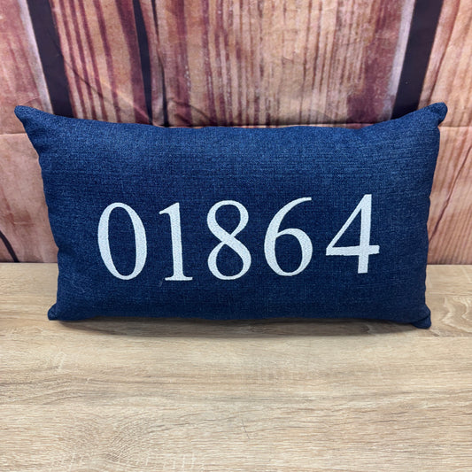 Zip Code Pillow - 01864 (Denim Blue)