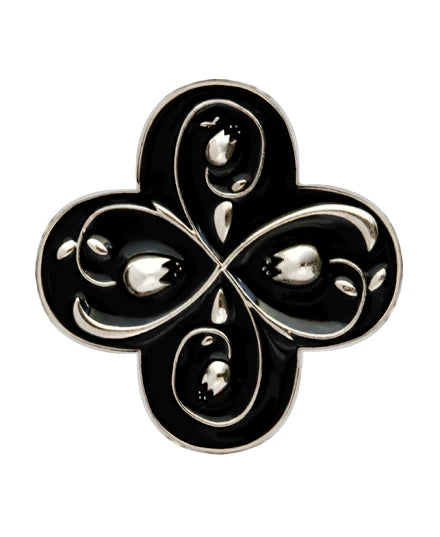 Finders Key Purse - Vintage Black & Silver