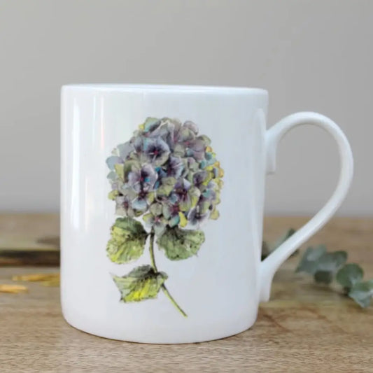 Bone China Mug 12oz - Hydrangea