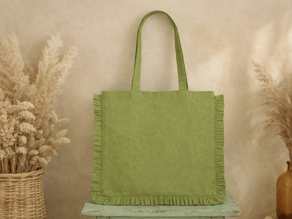 Canvas Colored Tote Bag - Parrot