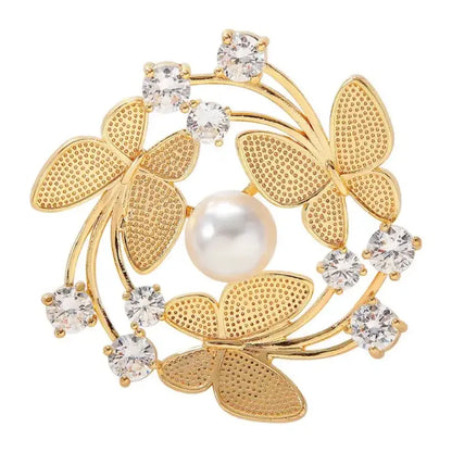 Statement Brooch - Elegant Pearl Butterfly