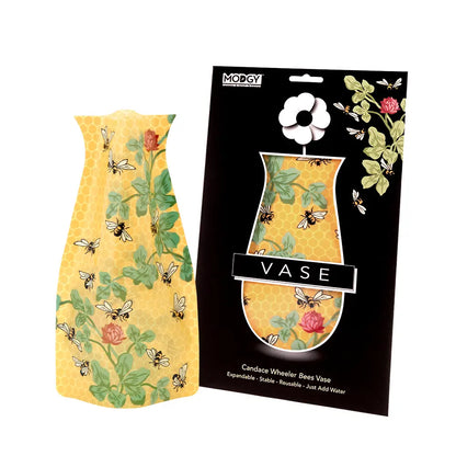 Expandable Flower Vase - Candace Wheeler Bees with Honeycomb