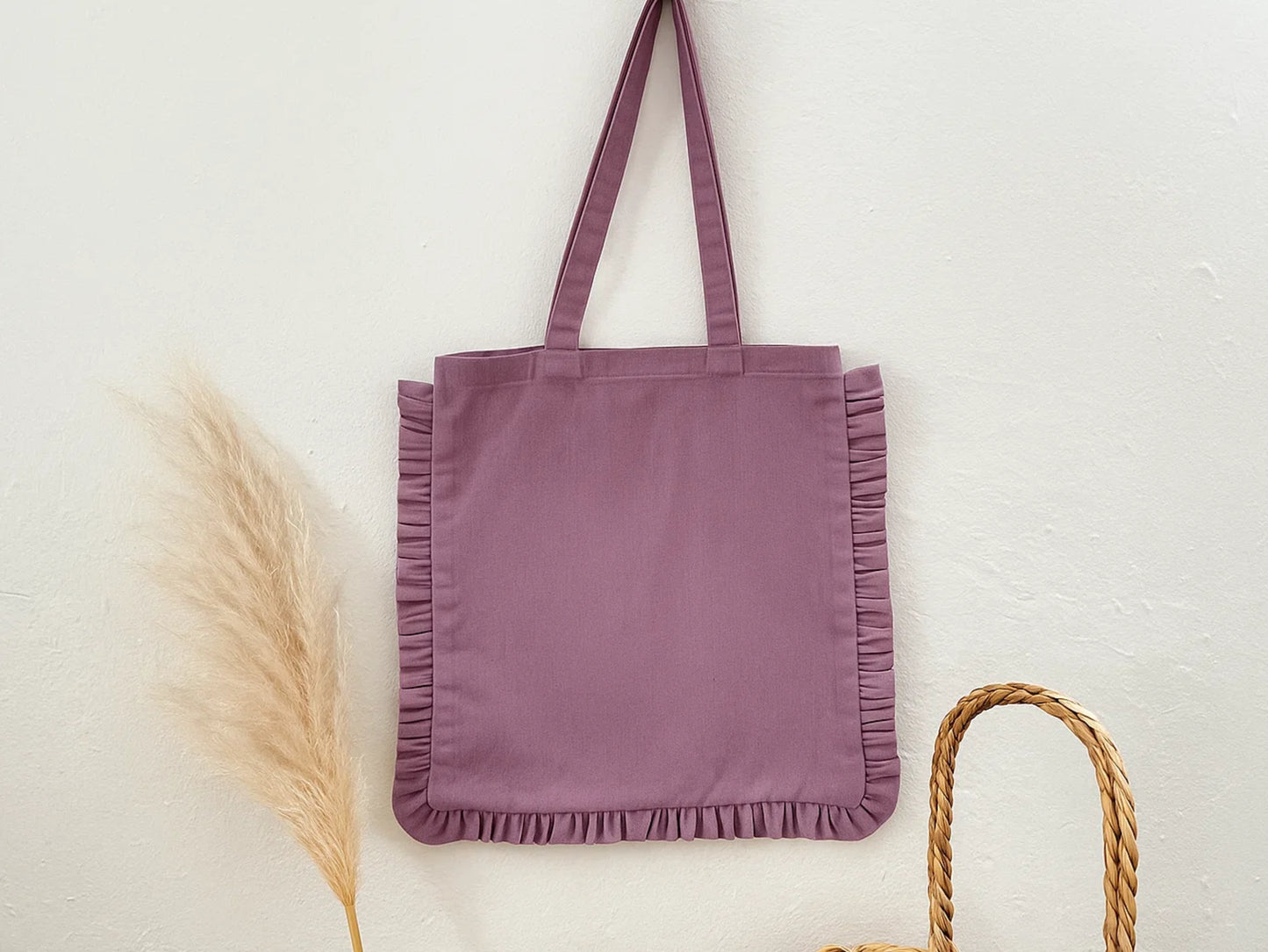 Canvas Colored Tote Bag - Purple
