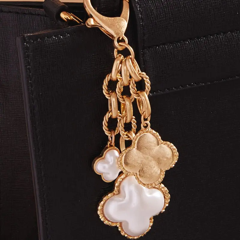 Bag Charm Keychain - Clover Mixed W Pearl