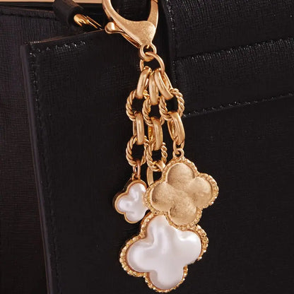 Bag Charm Keychain - Clover Mixed W Pearl