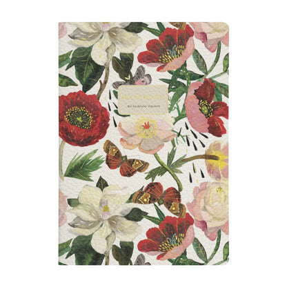 Vegan Leather Notebook 6x8 - Peonies