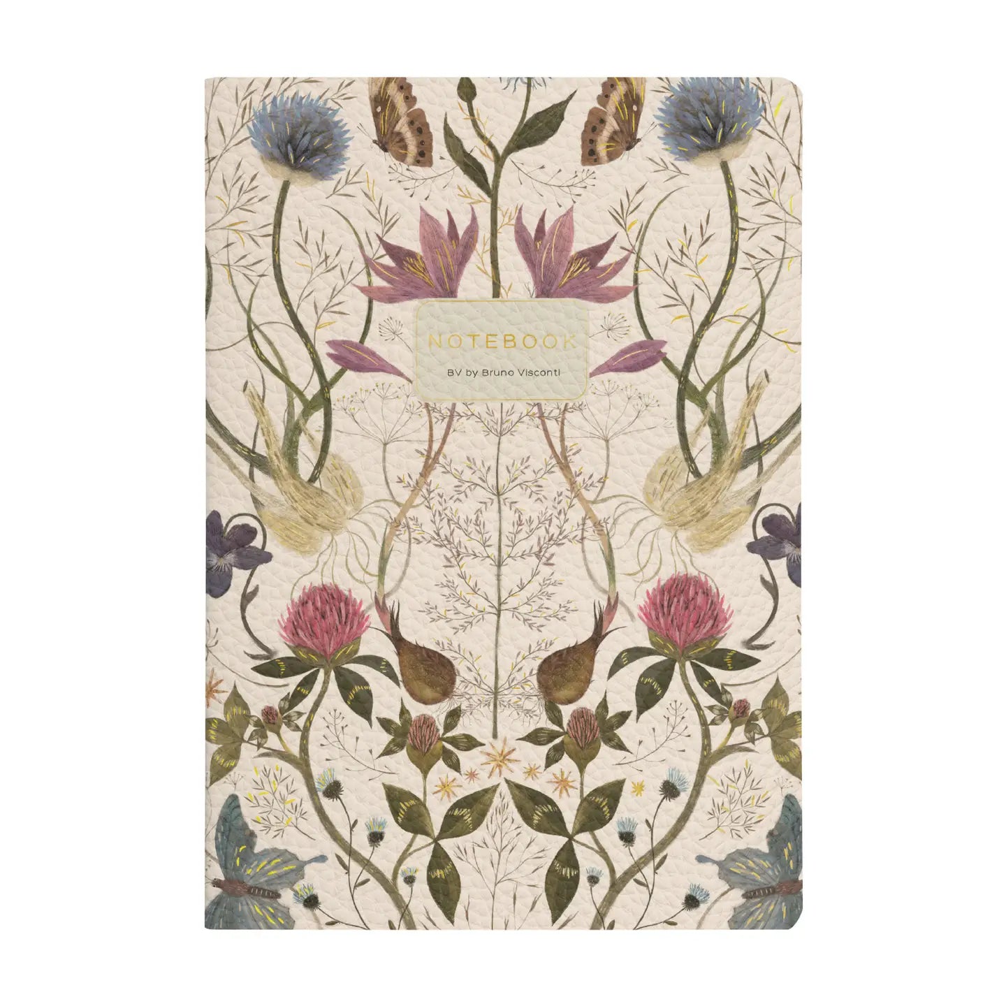 Vegan Leather Notebook 6x8 - Symmetrical Floral