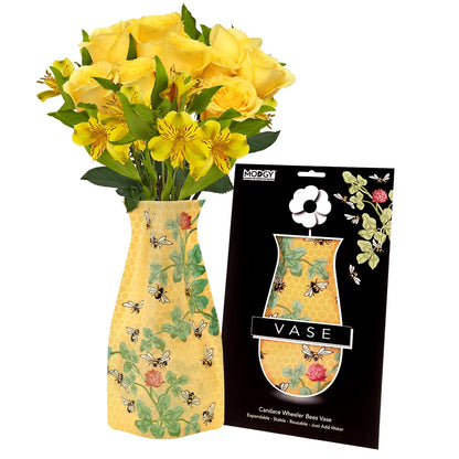 Expandable Flower Vase - Candace Wheeler Bees with Honeycomb