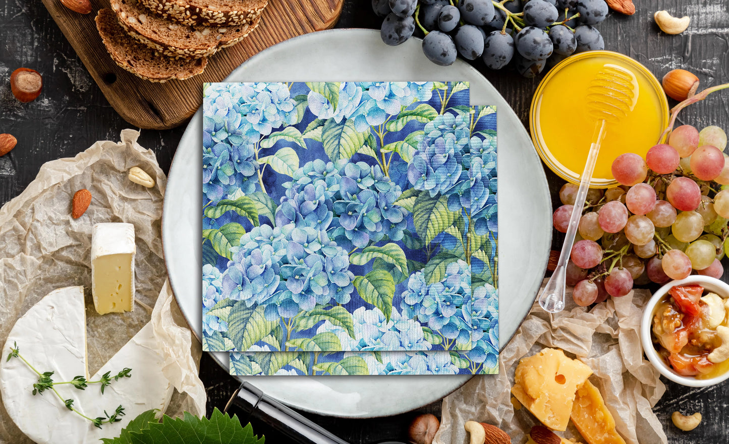 Cocktail Napkins - Blue Hydrangea
