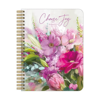 Spiral Medium Notebook - Bright Floral Faith
