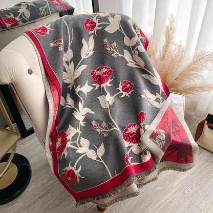 Reversible Wrap - Red / Gray Wild Rose