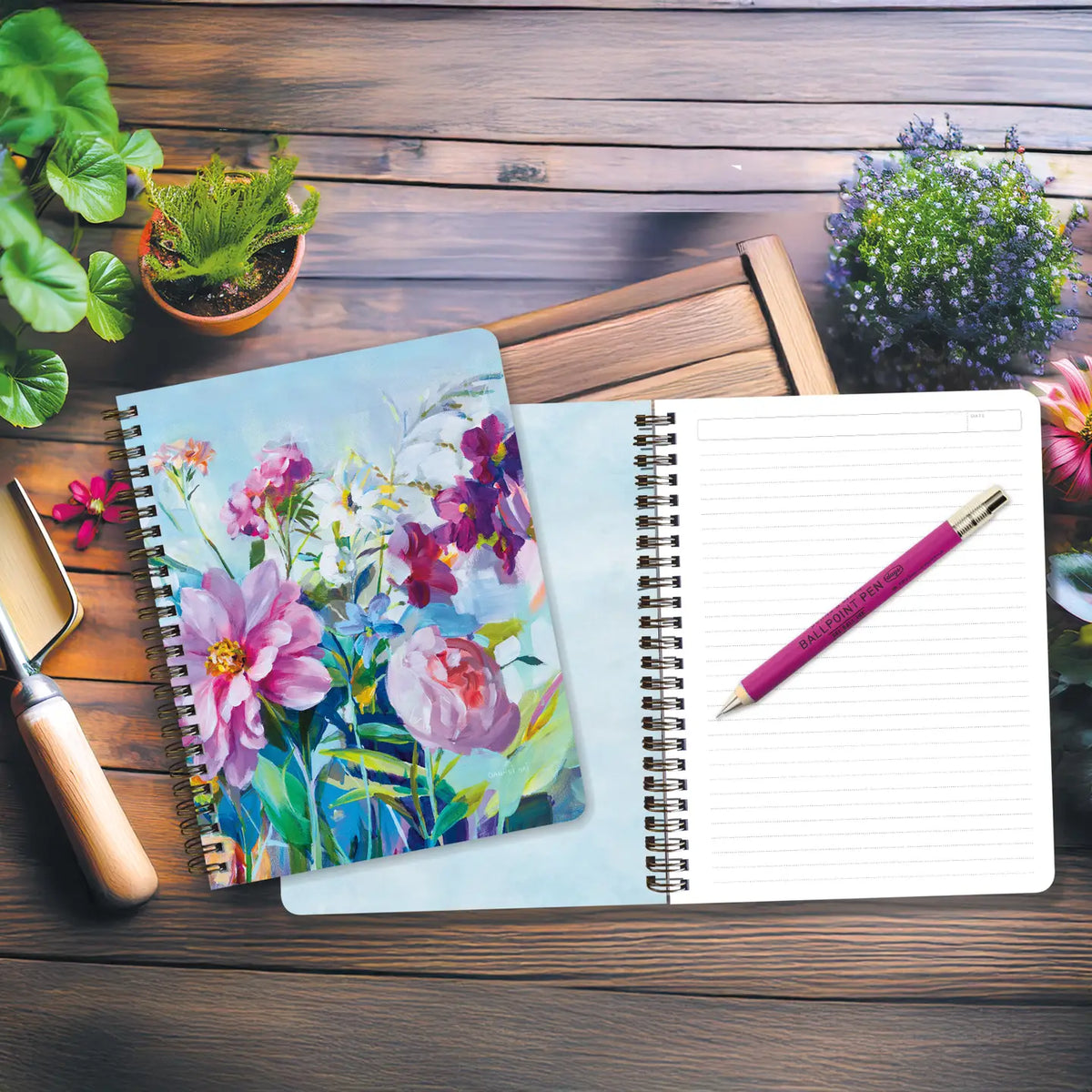Spiral Medium Notebook - High Summer Garden