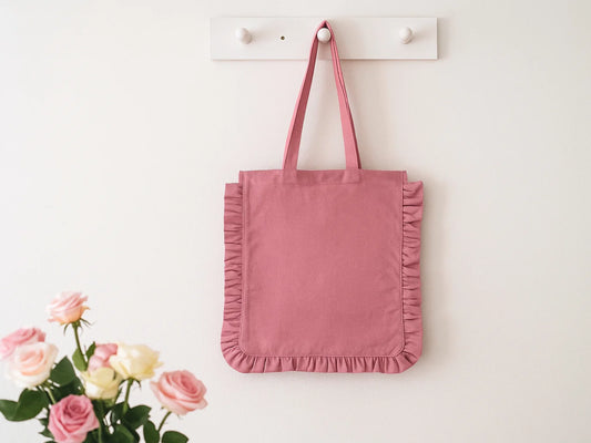Canvas Colored Tote Bag - Light Pink