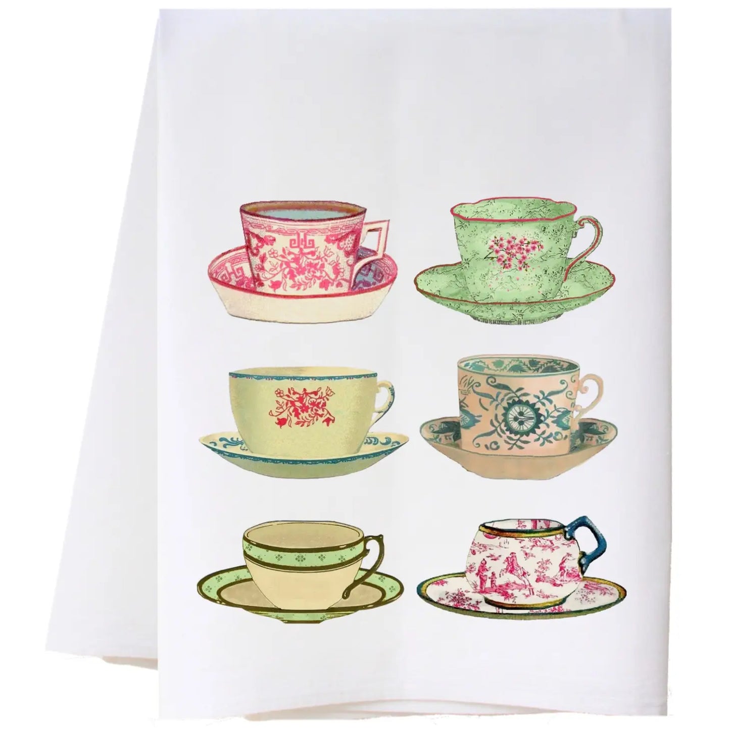 Flour Sack Towel - Tea Cups