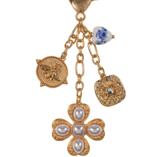 Bag Charm Keychain - Bee North Star Flower Charms