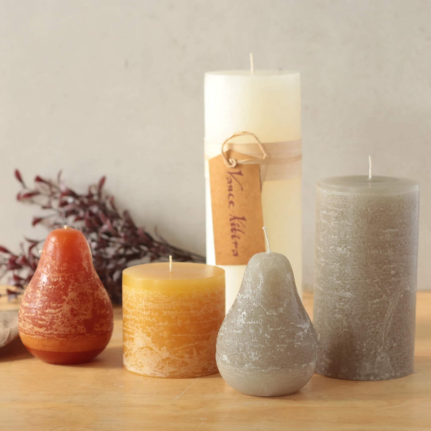 Pear Candle - Gray