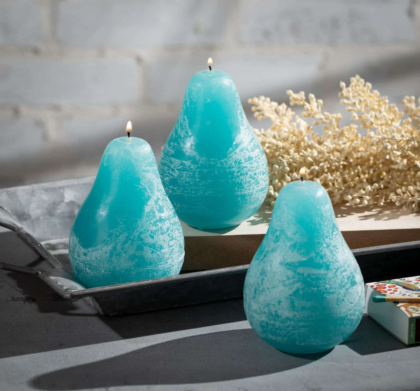 Pear Candle - Sea Glass