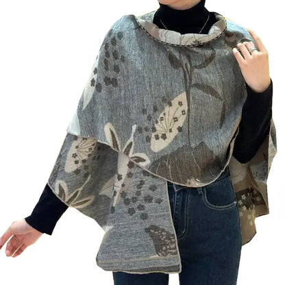 Reversible Short Loop Wrap - Shawl Tan Garden