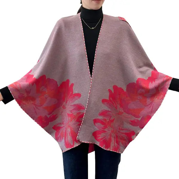 Reversible Wrap - Shawl Pink / Gray Rose