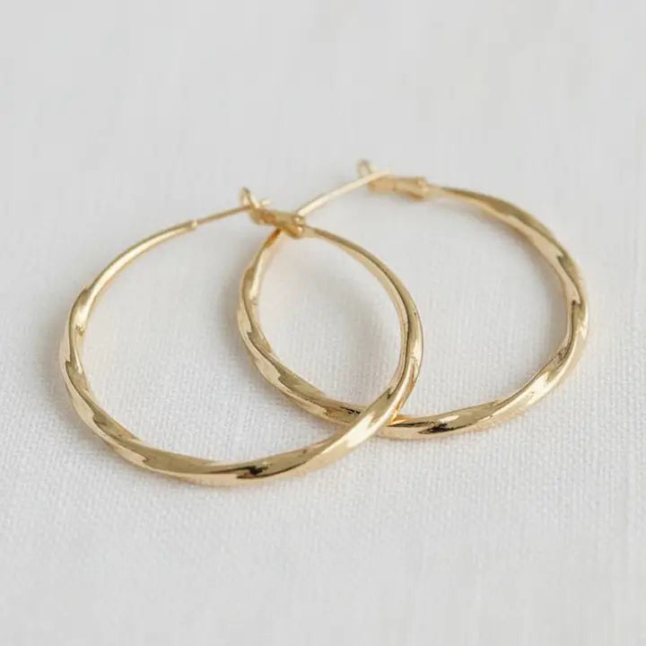 Hoop Earrings - Gold Plated Vintage Inspired Chunky