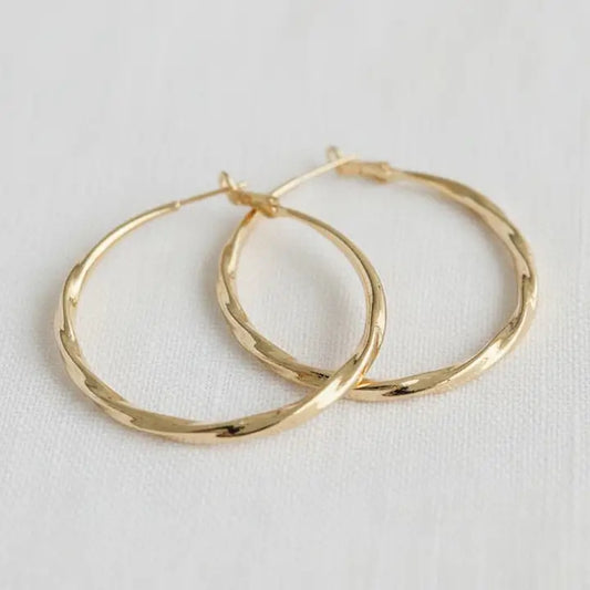 Hoop Earrings - Gold Plated Vintage Inspired Chunky