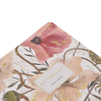 Vegan Leather Notebook 6x8 - Soft Petals