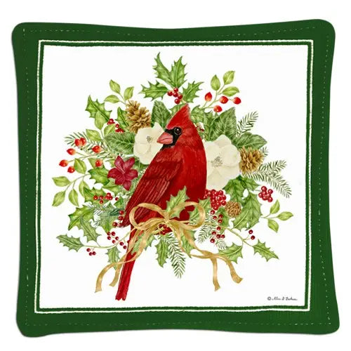 Spiced Mug Mat 5x5in - Winter Cardinal