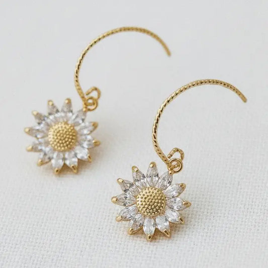 Drop Earrings - Floral Sunflower