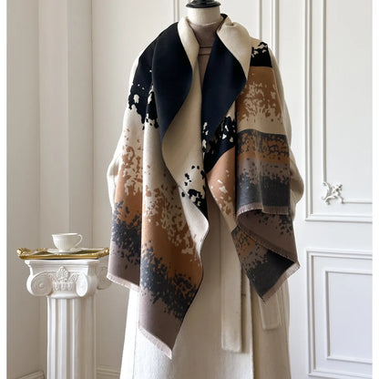 Reversible Wrap - Black / Cream Terracotta