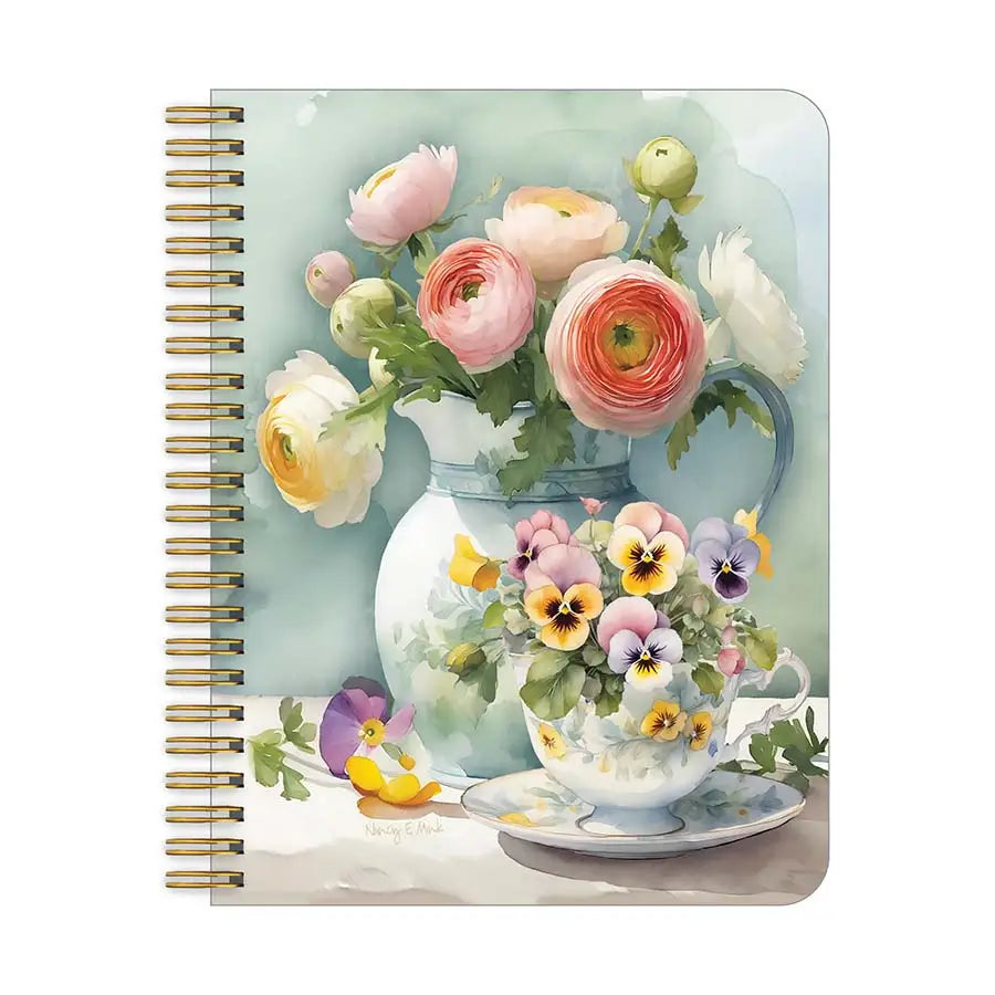 Spiral Medium Notebook - Violets & Pitcher