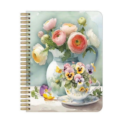 Spiral Medium Notebook - Violets & Pitcher