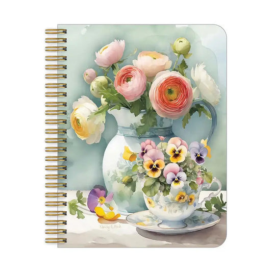 Spiral Medium Notebook - Violets & Pitcher