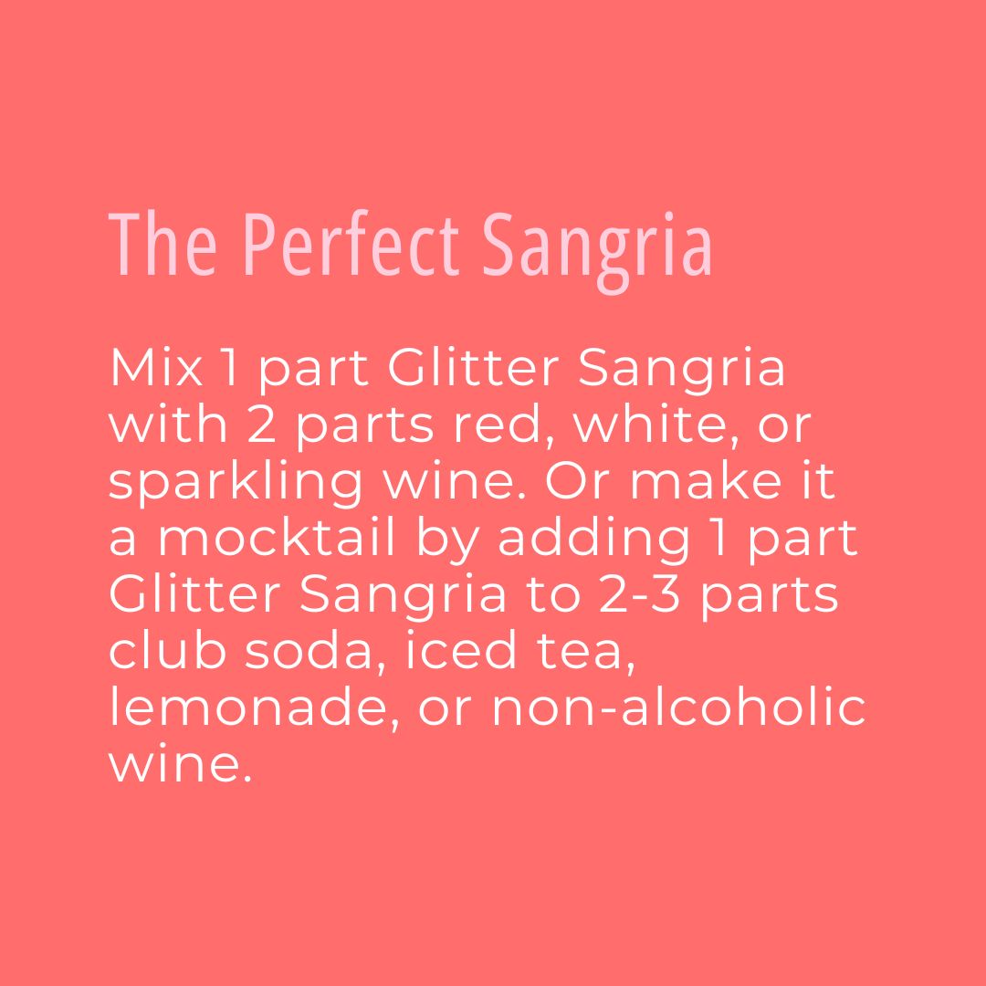 Cocktail and Mocktail Mixer 16oz - Glitter Sangria