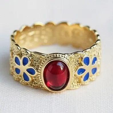 Ring - Vintage Style Red & Blue