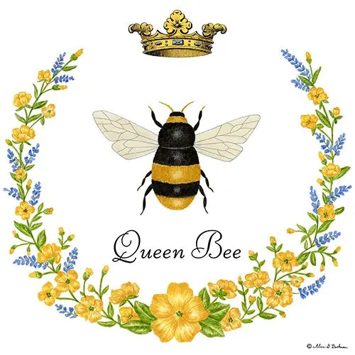 Flour Sack Towel - Floral Queen Bee