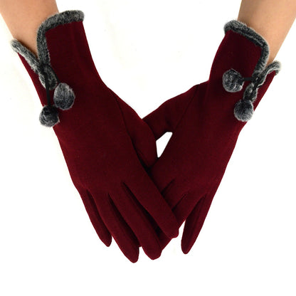 Woman's Winter Gloves - Plum W Fur (LG)