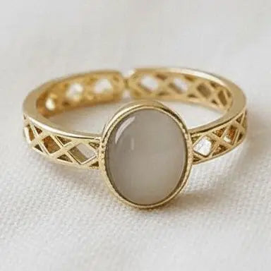 Adjustable Ring - Gold Cat's Eye