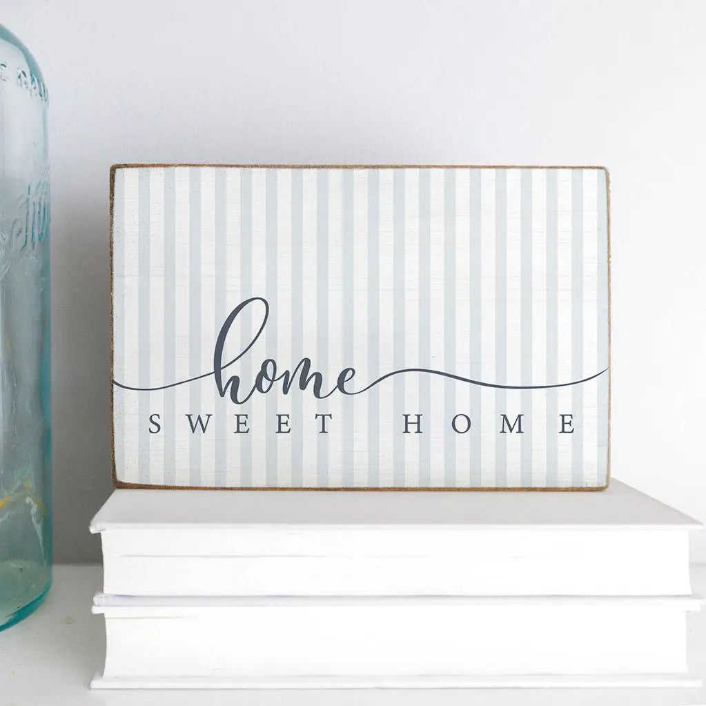 Decorative Wooden Block - Home Sweet Home Striped