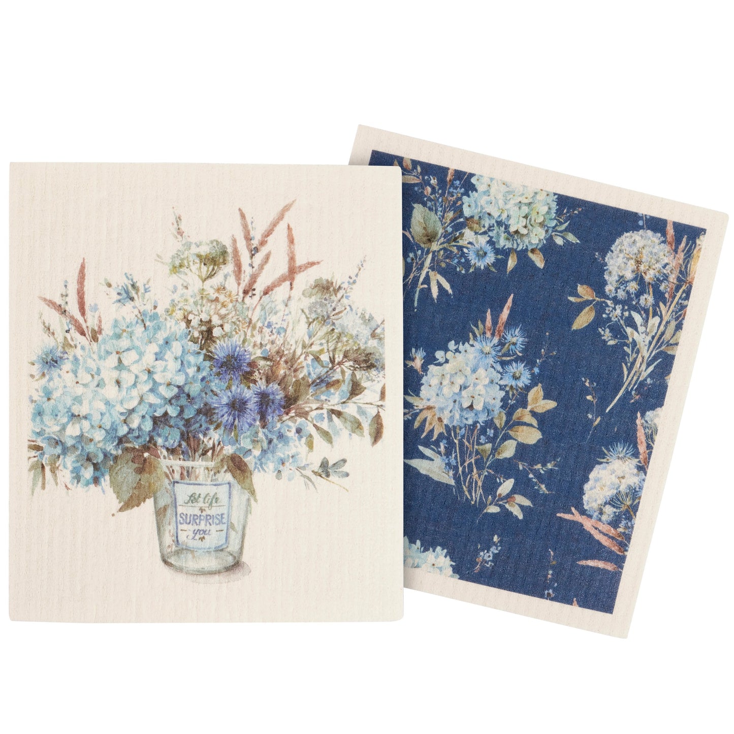 Swedish Dishcloth Set - Blue Floral