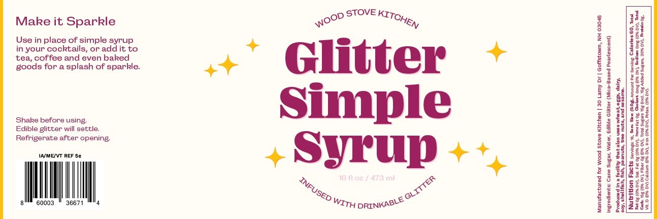 Cocktail and Mocktail Mixer 16oz - Glitter Simple Syrup