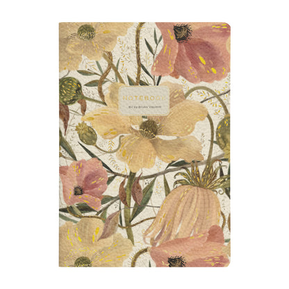 Vegan Leather Notebook 6x8 - Soft Petals