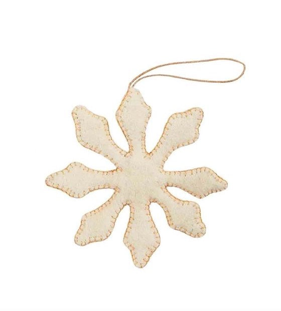 Gold Felt Ornament - Snowflake